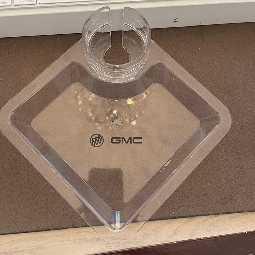 Vintage GMC Clear Acrylic Plastic Food Tray Cup Holder Tray